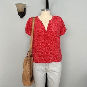 JOIE Ditsy Geometric Confetti Speckled Print Silk Blouse - Size Small